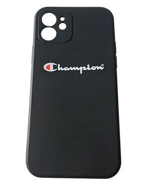 Black Champion Silicone Case For iPhone 12